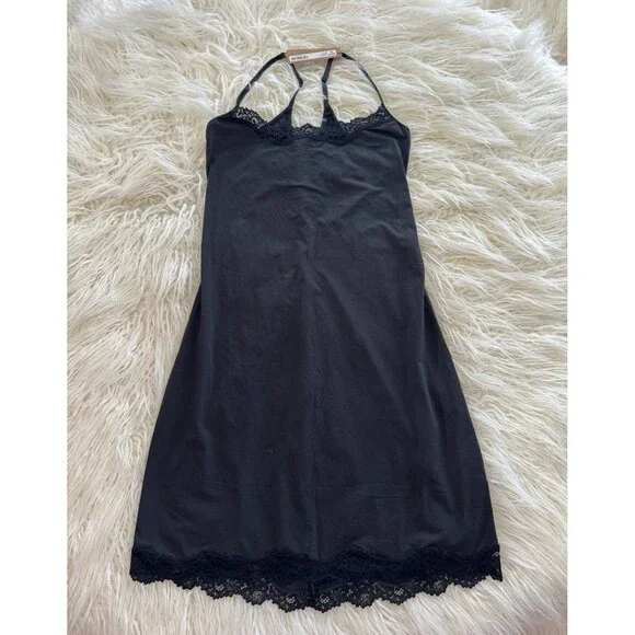 Skims Fits Everybody Lace Slip Dress Onyx Size Large - Picture 3 of 9